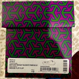 Tory Burch red/blue flip flops